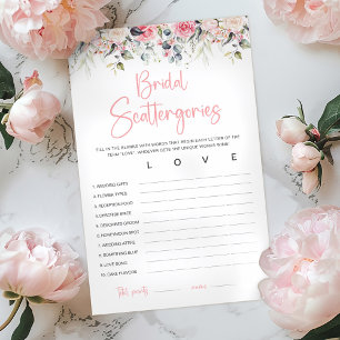 Blush Floral   Tarjeta de Juego de Scattergories N