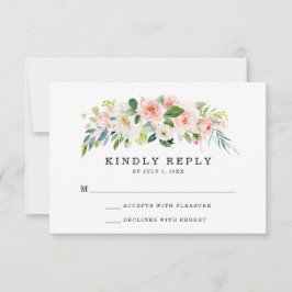Blush Florals | Tarjeta de respuesta para boda