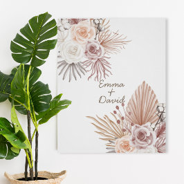 Blush Pampas Grass Wedding Poster