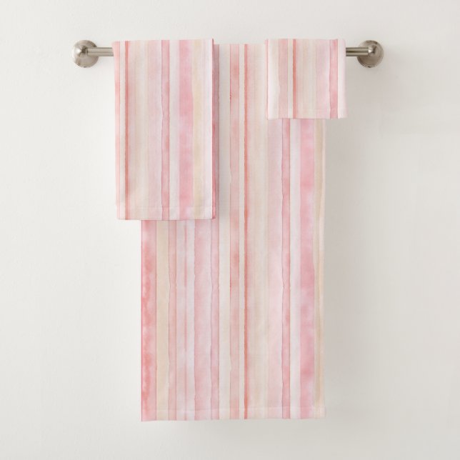 Blush Pink Cream Stripes (In situ)
