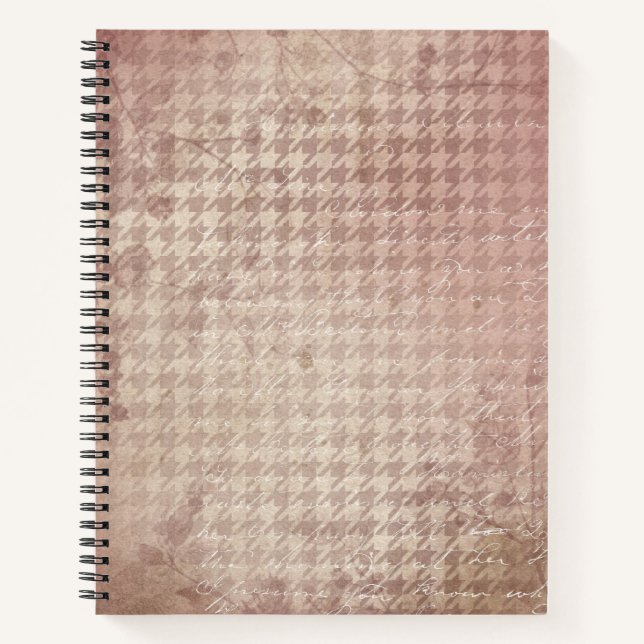 Blush Pink Houndstooth | Diario Neutral Elegante (Anverso)