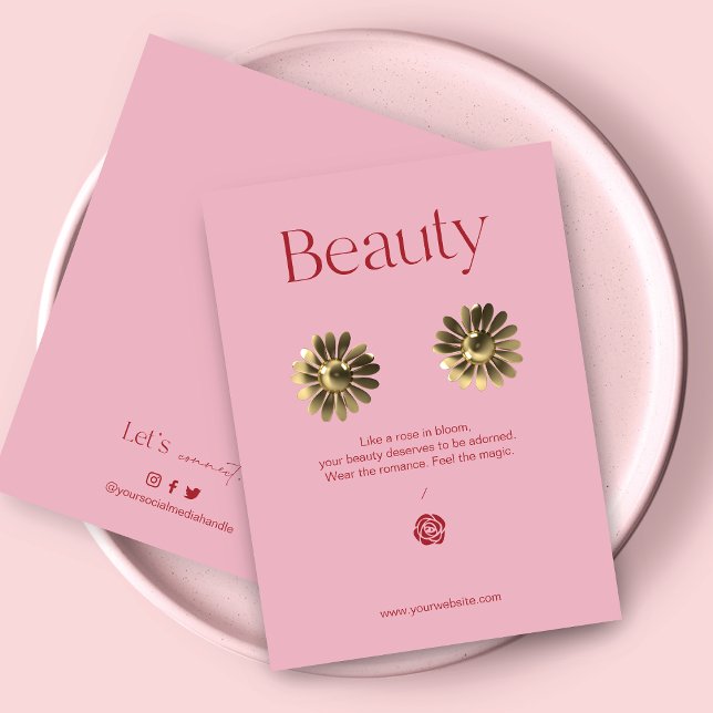 Blush Pink Jewelry Earring Display Card (Subido por el creador)