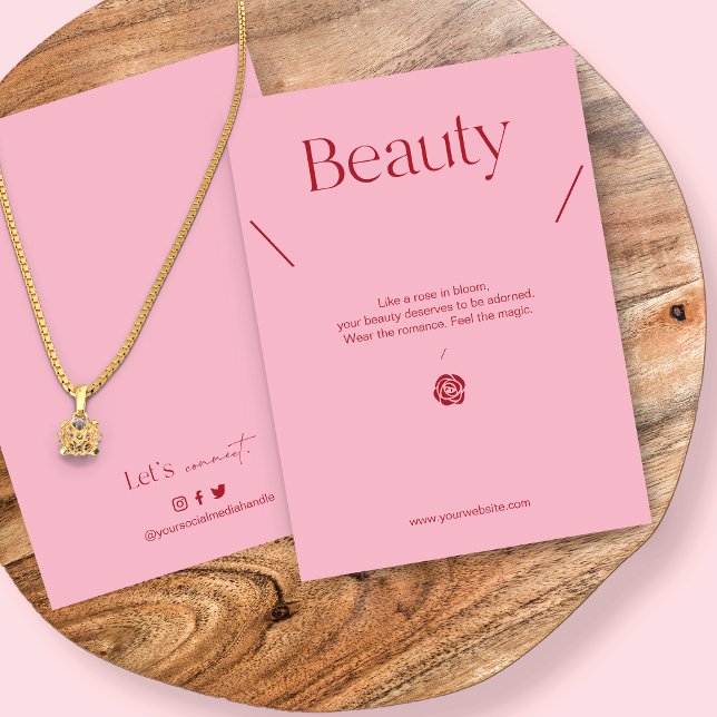 Blush Pink Jewelry Necklace Display Card (Subido por el creador)