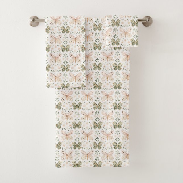 Blush Pink Mint Green Butterflies  (In situ)