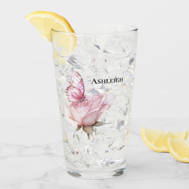 Blush Pink Rose Butterfly   (Anverso (hielo))