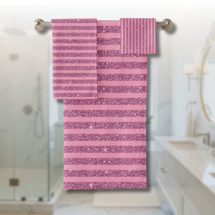 Blush Rosa Brillo Estilo Rayas Verticales Chic