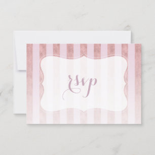 Blush Rosa Dorado Rayas Boda RSVP