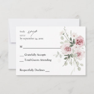 Blush Rosa y Floral de Eucalipto sin RSVP de comid