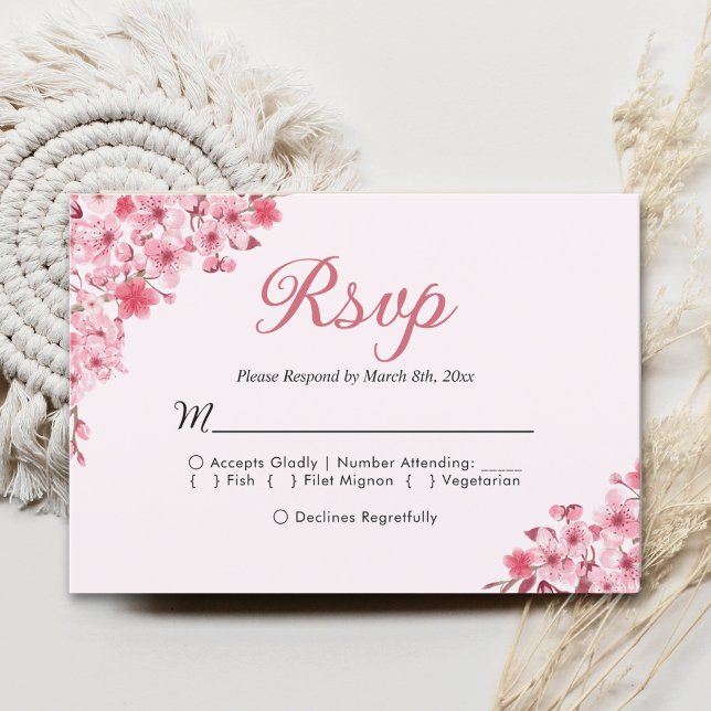 Blush Sakura Wedding – Spring Floral  RSVP (Subido por el creador)