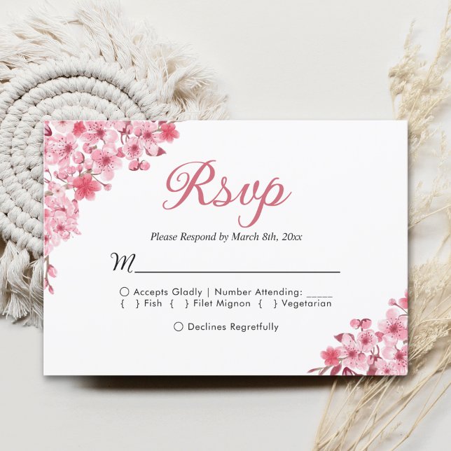 Blush Sakura Wedding – Spring Floral  RSVP (Subido por el creador)