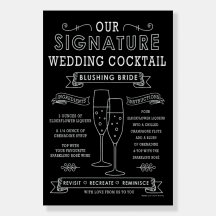 Blushing Bride Signature Cocktail Rótulo