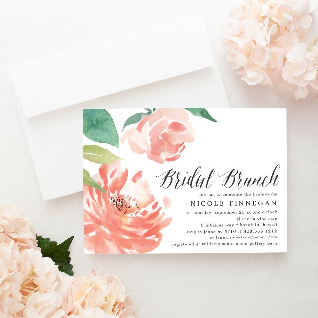 Blushing Peony | Invitación a Brunch de novias (Subido por el creador)