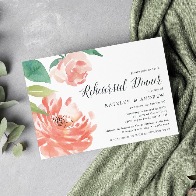 Blushing Peony | Invitación a la cena de ensayo (Subido por el creador)