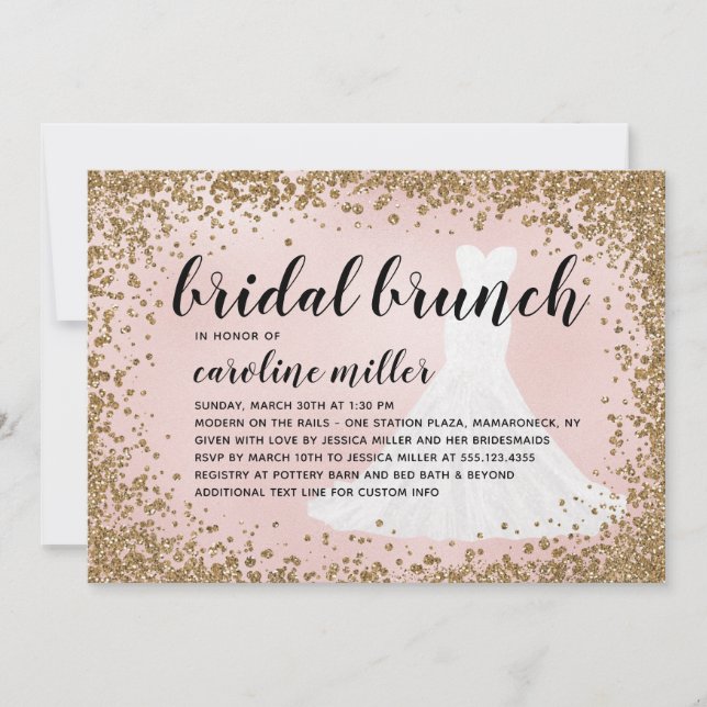 Blushing Purpurina Vestido de novia Ducha de novia (Anverso)