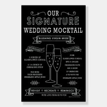 Blushing Virgin Bride Rótulo de cóctel Signature