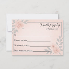 Blushing Vows Tarjeta RSVP de boda tradicional