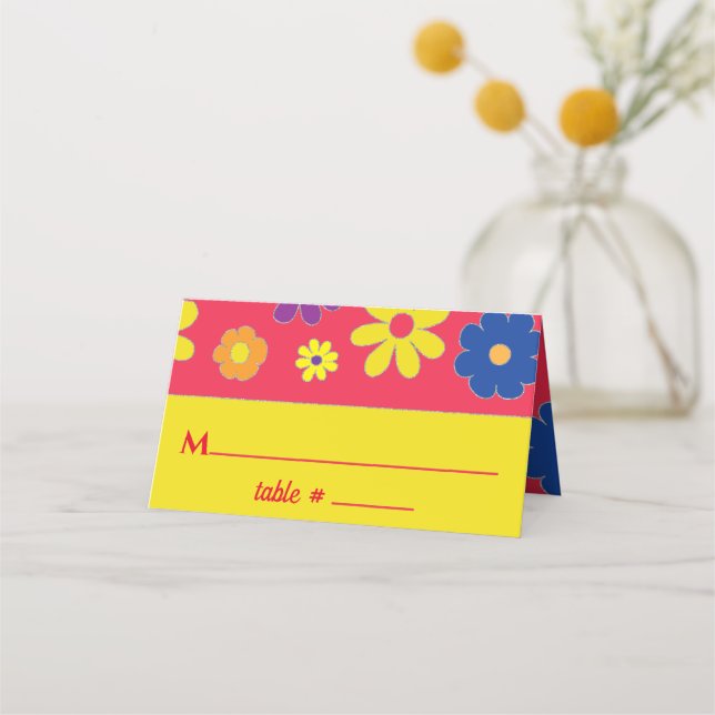BM Bar and Bat Mitzvah Flores Colocar tarjetas (Anverso)