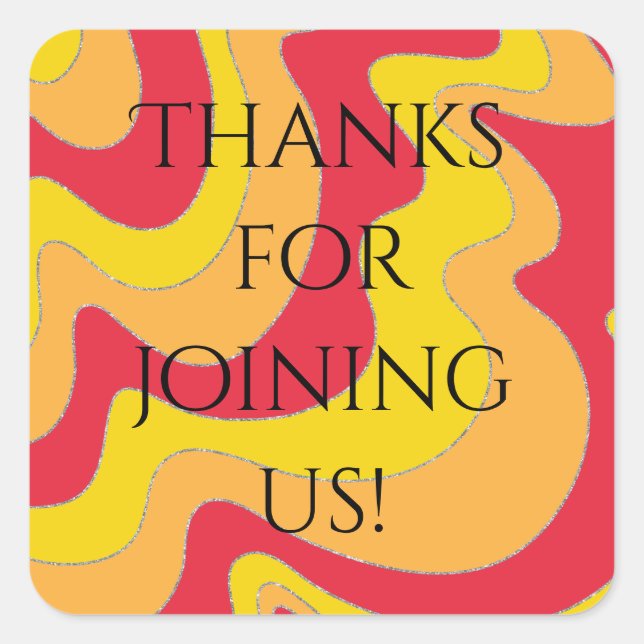 BM Bar Bat Mitzvah Pegatinas Ondas Purpurinoso cua (Anverso)