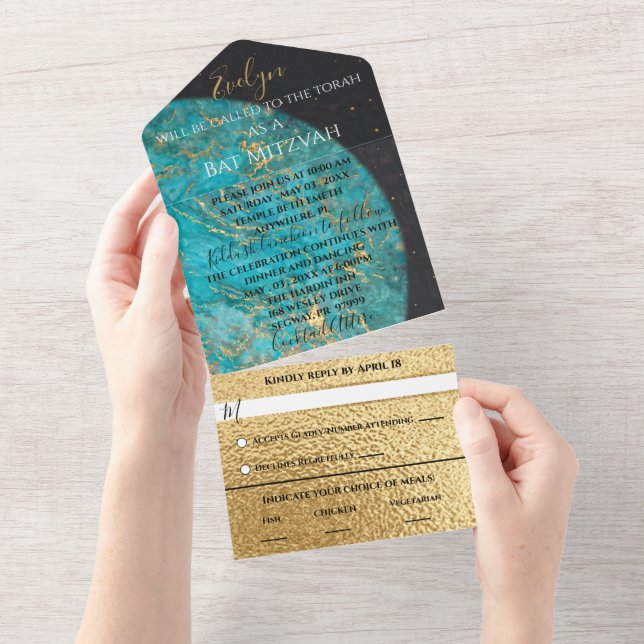 BM Bar Bat Mitzvah Todo Una Invitación Espacio Ult (desgarro)