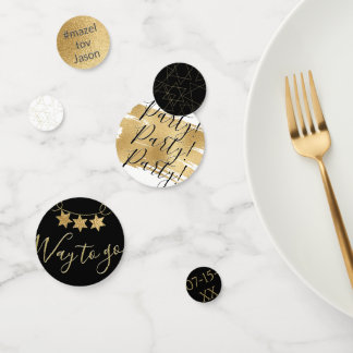 BM Bar o Bat Mitzvah Confetti Elegant Gold Stars