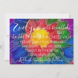 BM Bat Mitzvah Bar Mitzvah Colorida invitación