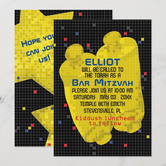 BM Bat Mitzvah Bar Mitzvah Juego Por Invitación (Anverso / Reverso)
