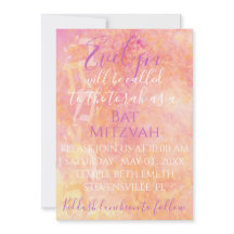 BM Bat N Bar Mitzvah Flor sutil invitación