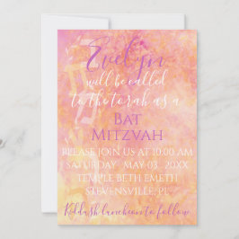 BM Bat N Bar Mitzvah Flor sutil invitación