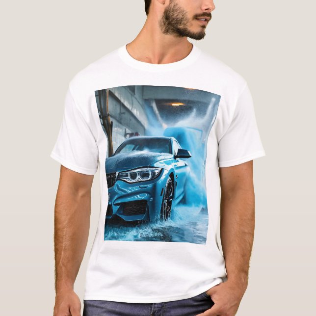 "BMW Blue: Diseño de camisetas masculinas para ent (Anverso)