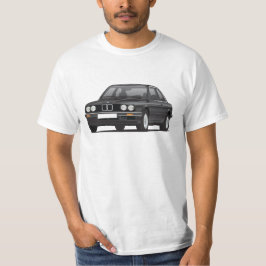 BMW E30 (3-series), ilustracion negro, camiseta