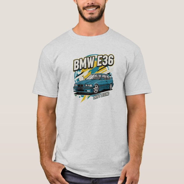 BMW E36 M3: Diseño de camisetas con leyenda de der (Anverso)