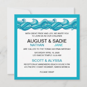 B'nai Mitzvah playa oceánica moderna invitación az