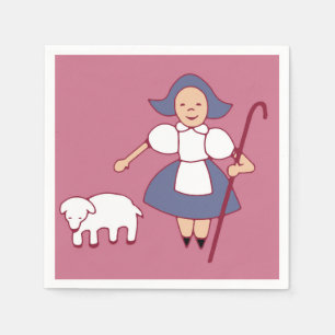 Bo Peep/Mary tenía una pequeña servilleta de papel