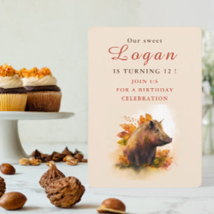Boar de vibraciones de otoño - Tarjeta de invitaci