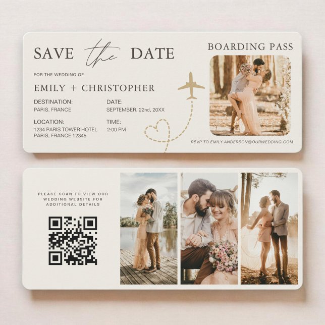 Boarding Pass Plane QR Code Save the Date (Subido por el creador)