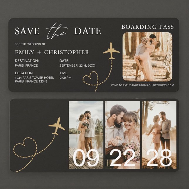 Boarding Pass Plane Ticket Save The Date (Subido por el creador)
