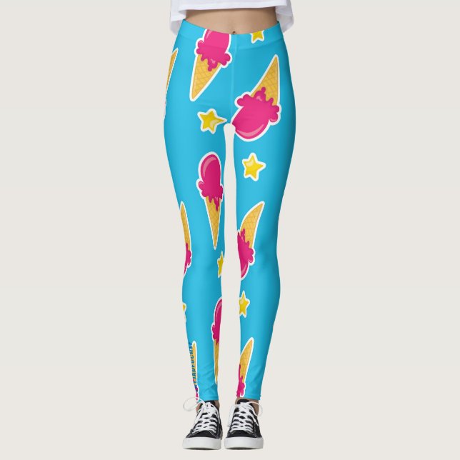 Boardwalk Bliss: Ice Cream & Stars Leggings (Anverso)