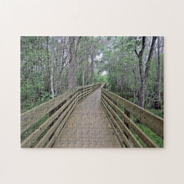 Boardwalk Through the Woods photograph on a Puzzle (Horizontal)