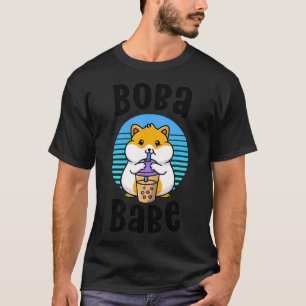 Boba Babe Retro Bubble Tea Camisetas Mujeres Kawai