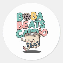 Boba Beats Cardio pegatina divertido