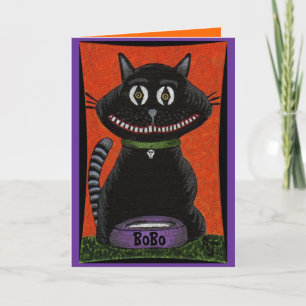 Bobo el gato de Halloween - tarjeta de