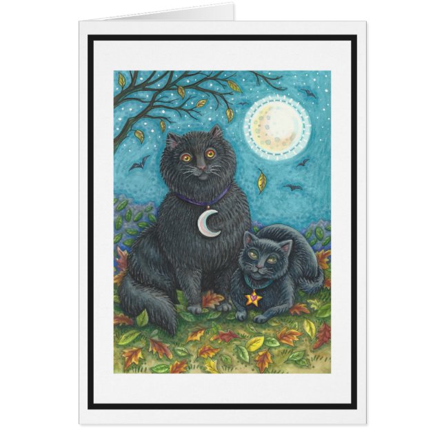 BOBO & PYEWACKET BLACK CAT GREETING NOTE BLNK (Frente)