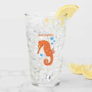 Bóbulas de caballito de mar naranja personalizado 
