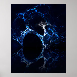 Boca de la cueva azul iluminada por la luna, arte