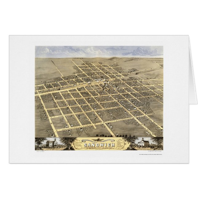 Bocadillo, mapa panorámico de IL - 1869 (Anverso (Horizontal))