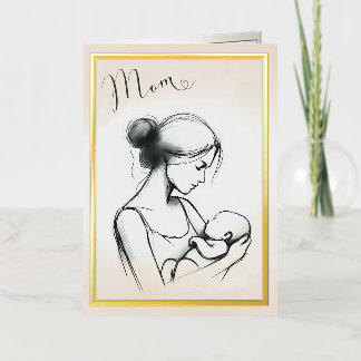 Boceto de amor de mamá con niño - Tarjeta del Día 