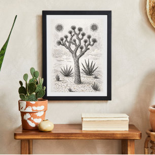 boceto de árbol de joshua arte de bosquejo del d