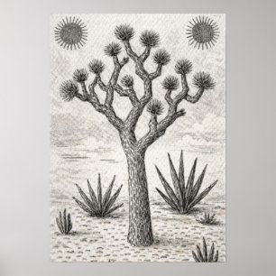 boceto de árbol de josué arte de boceto del desi