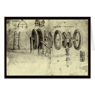 Boceto de ingeniería de una rueda de Leonardo da V