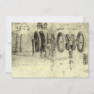 Boceto de ingeniería de una rueda de Leonardo da V